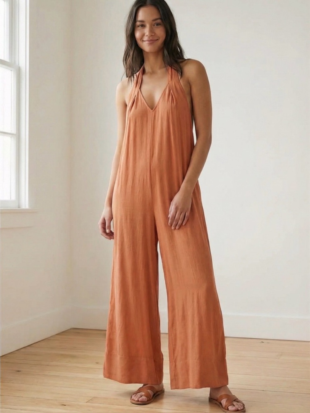 Free People Women Tangerine Jumpsuit